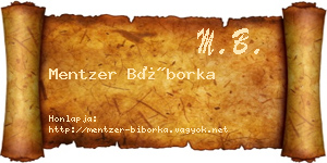 Mentzer Bíborka névjegykártya